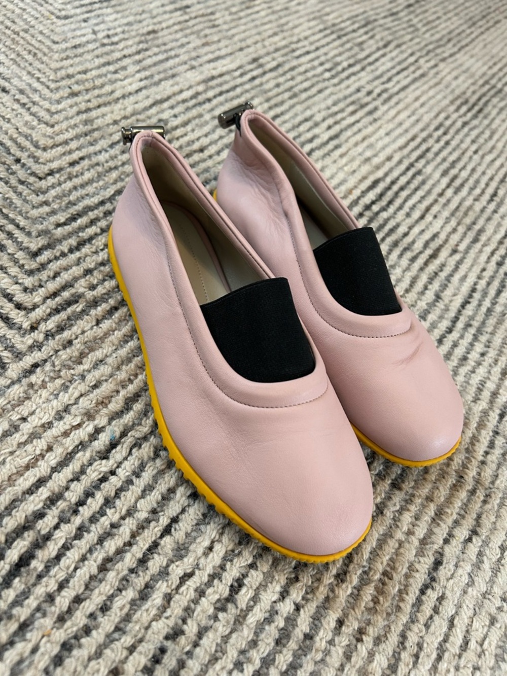 MARNI Leather Ballerina Flats Shoes US 6 | EU 36 Drawcord Made in Italy Pink